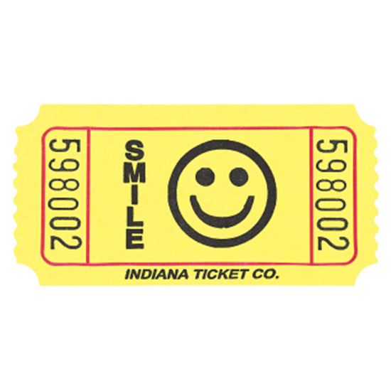 Image sur Single Admit Yellow Smiley Ticket Roll