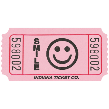 Picture of Single Admit Pink Smiley Ticket Roll