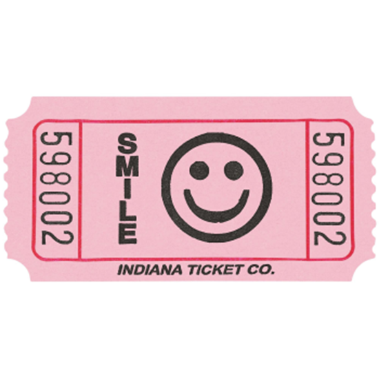 Image sur Single Admit Pink Smiley Ticket Roll