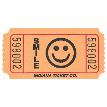 Picture of Single Admit Orange Smiley Ticket Roll