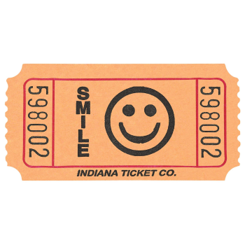 Image de Single Admit Orange Smiley Ticket Roll