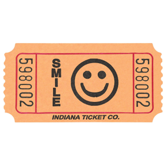 Image sur Single Admit Orange Smiley Ticket Roll