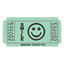 Picture of Single Admit Green Smiley Ticket Roll