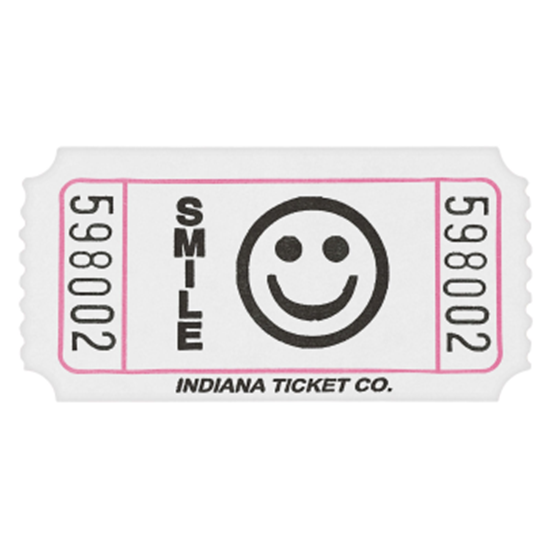 Image sur Single Admit White Smiley Ticket Roll