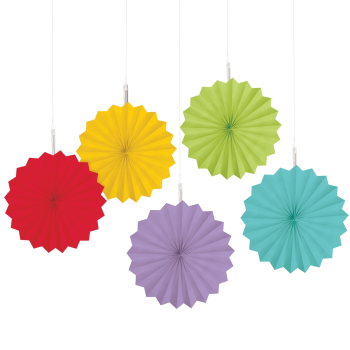 Picture of Rainbow Hot Stamp Paper Fans 