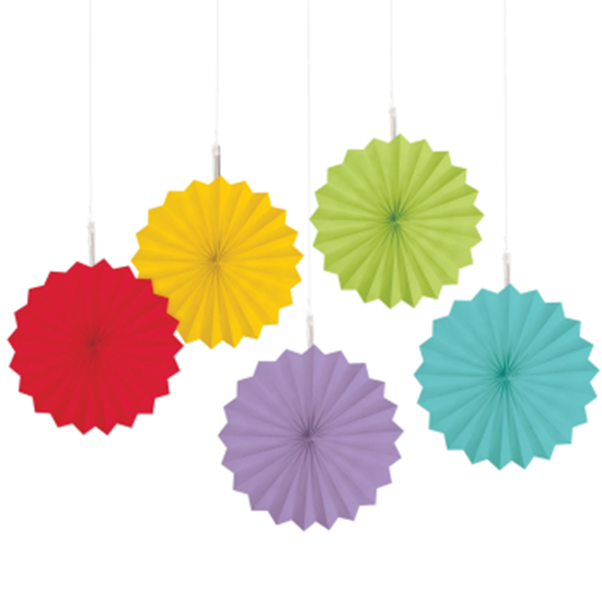 Picture of Rainbow Hot Stamp Paper Fans 
