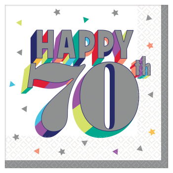 Image de 70th - Here's To 70 Beverage Napkins