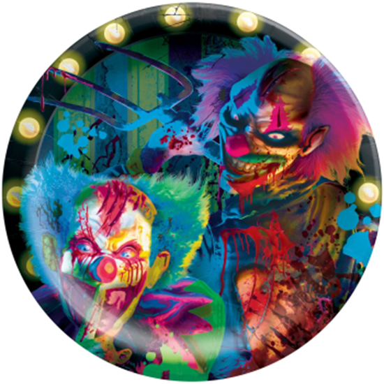 Image sur Tableware - Creepy Carnival Blacklight 10" Round Plates
