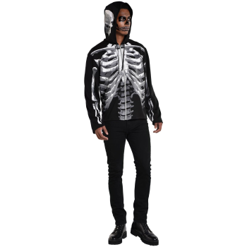 Image de SKELETON - BLACK AND BONE HOODIE - ADULT SMALL/MEDIUM