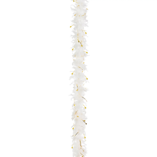 Image sur FEATHER BOA  - WHITE WITH GOLD FOIL