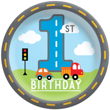 Image de On the Road 1st Birthday 8 1/2" Plate