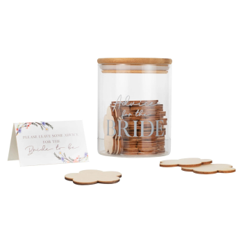 Image de GUEST BOOK - Advice Jar w/ Wooden Discs - 30 Petals
