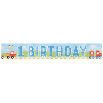 Image de On the Road 1st Birthday Foil Banner 12'