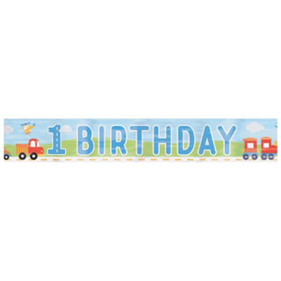 Image sur On the Road 1st Birthday Foil Banner 12'