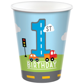 Picture of On the Road 1st Birthday 9oz Paper Cups