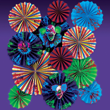 Image de DECOR - Creepy Carnival Blacklight Paper Fan Decoration Kit