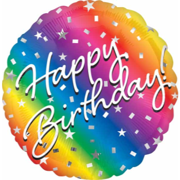 Image de 18" FOIL - BIRTHDAY OMBRE STARS AND CONFETTI