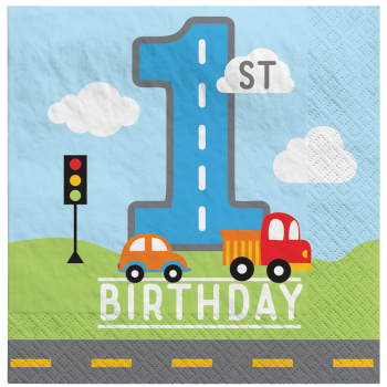 Picture of On the Road 1st Birthday Luncheon Napkin