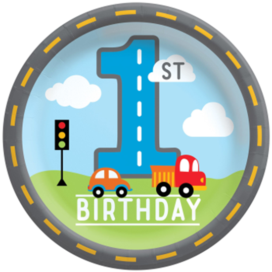 Image sur On the Road 1st Birthday 6 3/4" Plate