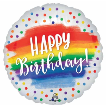 Picture of 18" FOIL - RAINBOW BIRTHDAY PAINT AND DOTS