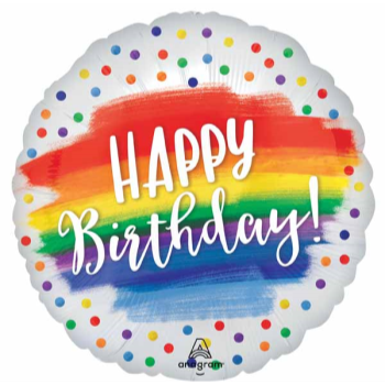 Image de 18" FOIL - RAINBOW BIRTHDAY PAINT AND DOTS