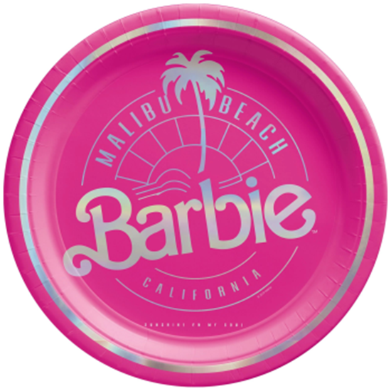 Picture of Barbie - Malibu Barbie 7" Round Metallic Plates