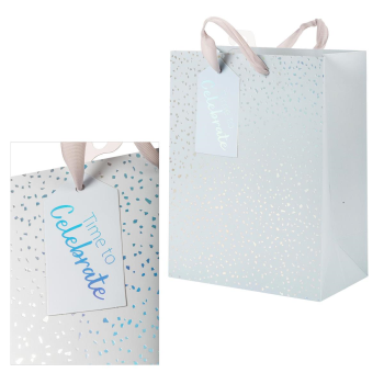 Picture of DLX IRIDESCENT CONFETTI GIFT BAG - MED