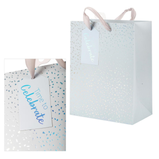 Picture of DLX IRIDESCENT CONFETTI GIFT BAG - MED
