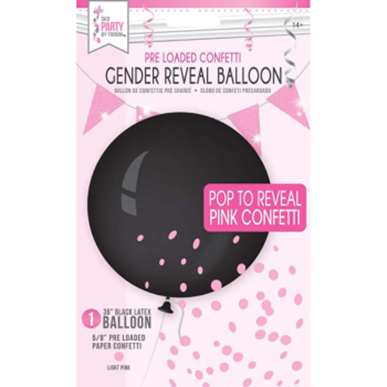 Image sur 36" CONFETTI BALLOON - PINK - AIR FILLED ONLY