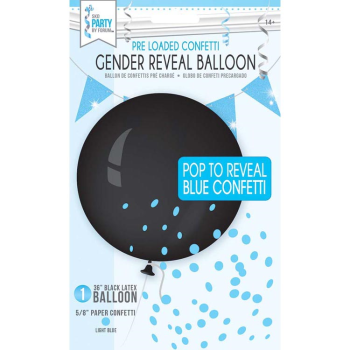 Image de 36" CONFETTI BALLOON - BLUE - AIR FILLED ONLY