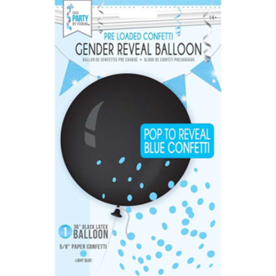 Picture of 36" CONFETTI BALLOON - BLUE - AIR FILLED ONLY