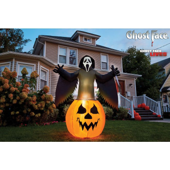 Image de GHOST FACE PUMPKIN LAWN INFLATABLE - 6'