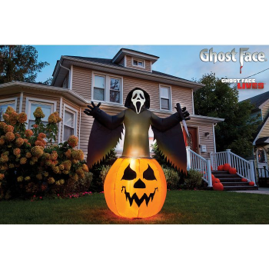 Image sur GHOST FACE PUMPKIN LAWN INFLATABLE - 6'