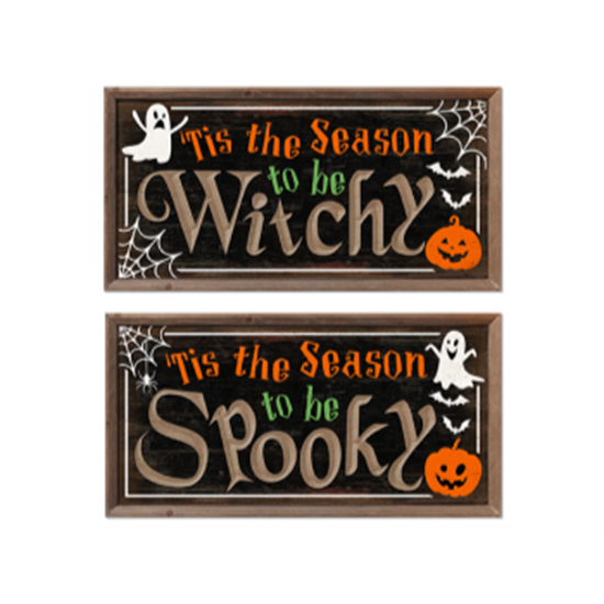 Image sur DECOR - WOODEN HANGING SIGNS ASSORTED 16"x8"
