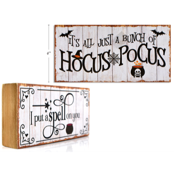 Picture of DECOR - HALLOWEEN WOODEN PLAQUE 8"x4"