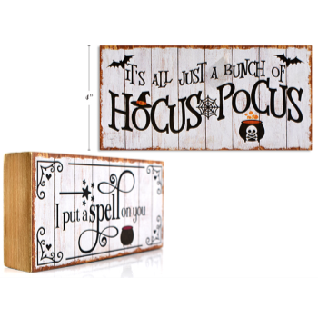 Image de DECOR - HALLOWEEN WOODEN PLAQUE 8"x4"