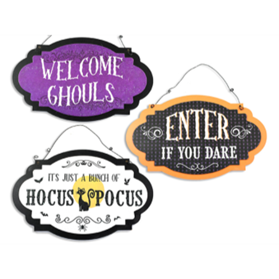 Image sur DECOR - GLITTER HANGING SIGNS ASSORTED 10"x6"
