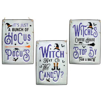 Image de DECOR - METAL HANGING SIGNS ASSORTED 16"x11"