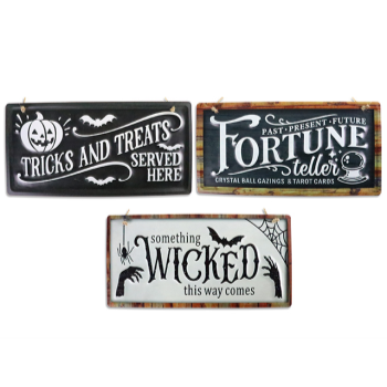 Picture of DECOR - METAL HANGING SIGNS ASSORTED 16"x8"