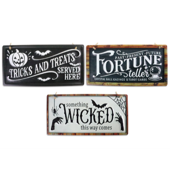 Image de DECOR - METAL HANGING SIGNS ASSORTED 16"x8"