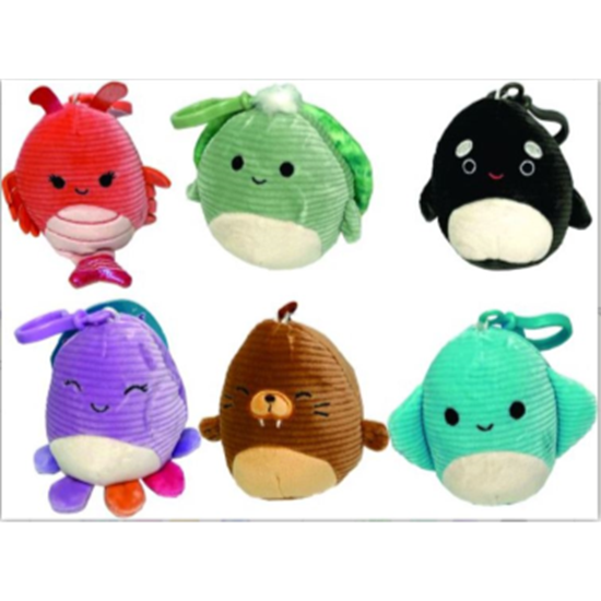 Picture of SQUISHMALLOW - 3.5'' CLIPS - ASSORTMENTS - SEALIFE CORDOROY