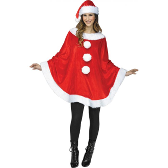 Image sur Hollyday Plush Poncho Assortment - Adult - SANTA with hat