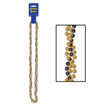 Picture of BLACK/GOLD BRAIDED BEADS 1/PKG