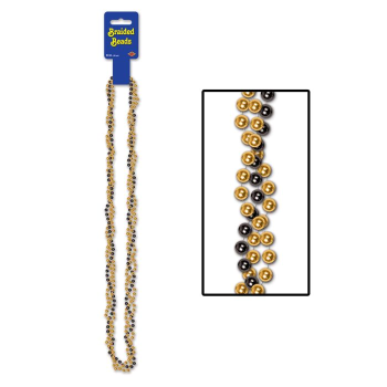 Image de BLACK/GOLD BRAIDED BEADS 1/PKG