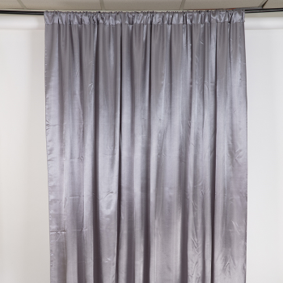 Image sur 10' x 10' SATIN BACKDROP CURTAIN - SILVER