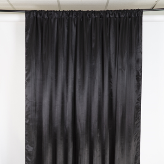Image sur 10' x 10' SATIN BACKDROP CURTAIN - BLACK