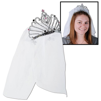 Picture of WEARABLE - Plastic Bride To Be Tiara w/Veil