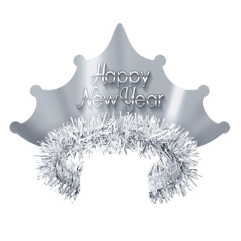 Image de WEARABLES - HAPPY NEW YEAR TIARA - SILVER TINSEL