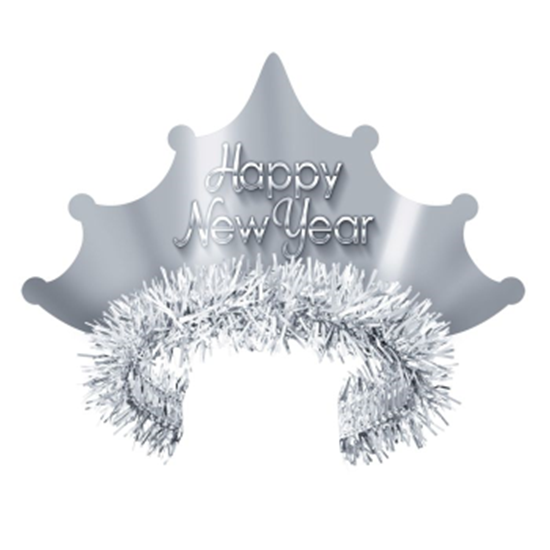 Image sur WEARABLES - HAPPY NEW YEAR TIARA - SILVER TINSEL