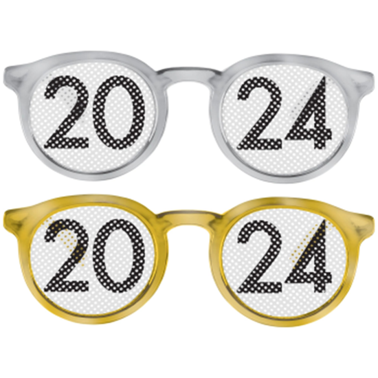 Image sur WEARABLES - 2024 Printed Plastic Glasses - Gold Silver